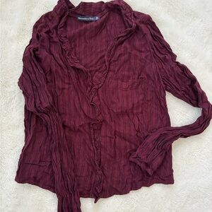 Abercrombie & Fitch Maroon Striped Blouse